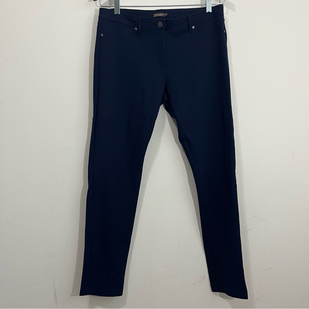 J. McLaughlin Women 10 Becca Legging Ponte Knit Skinny Pants Blue Career Stretch